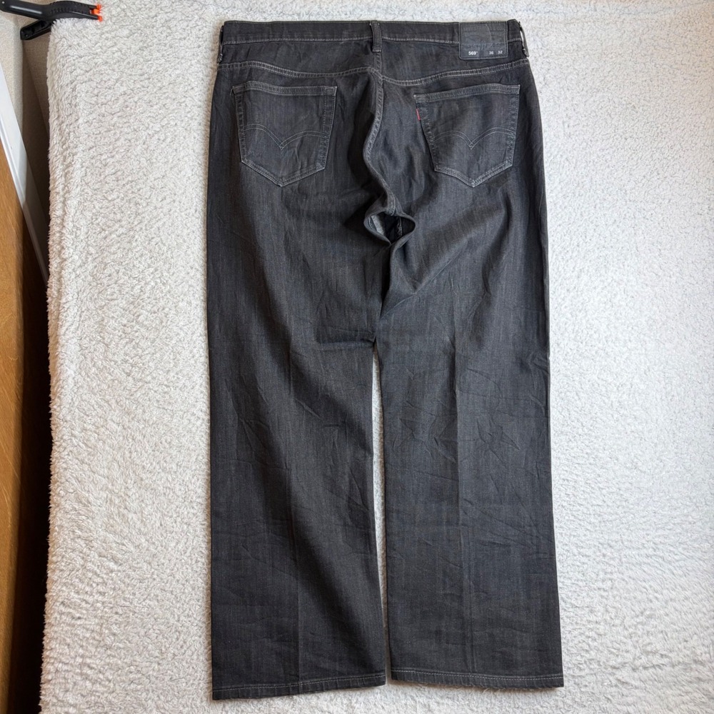 Levis 569 Loose Straight Leg Jeans Mens 36x32 (38x31) Black baggy